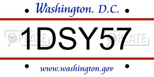1DSY57 District Of Columbia License Plate
