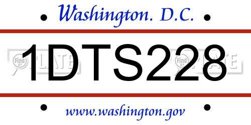 1DTS228 District Of Columbia License Plate