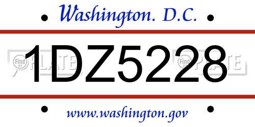 1DZ5228 District Of Columbia License Plate