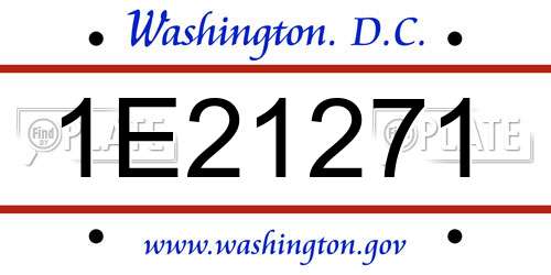 1E21271 District Of Columbia License Plate