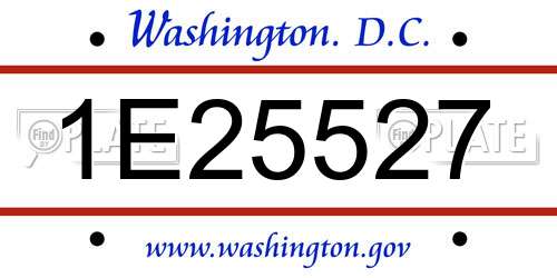 1E25527 District Of Columbia License Plate