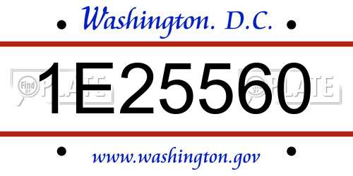 1E25560 District Of Columbia License Plate
