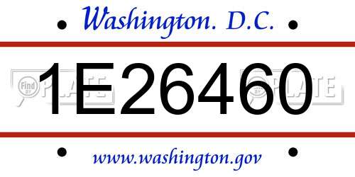 1E26460 District Of Columbia License Plate