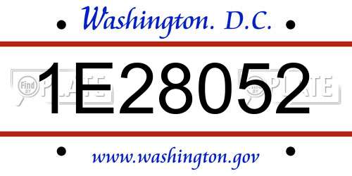 1E28052 District Of Columbia License Plate