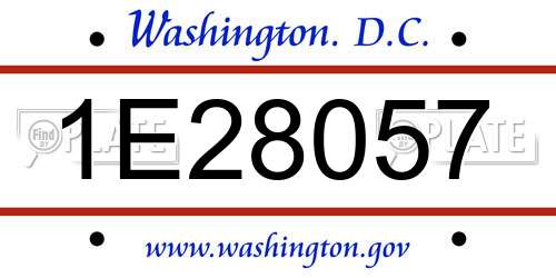 1E28057 District Of Columbia License Plate
