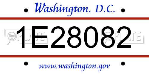 1E28082 District Of Columbia License Plate