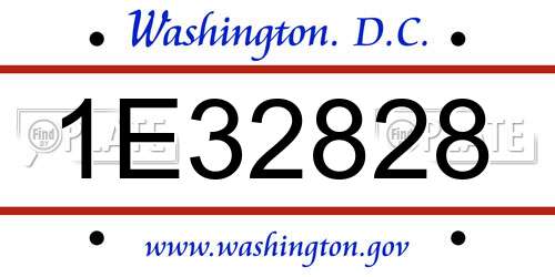 1E32828 District Of Columbia License Plate