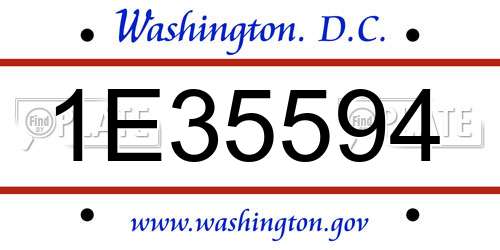 1E35594 District Of Columbia License Plate
