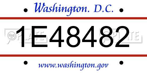 1E48482 District Of Columbia License Plate