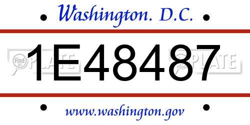 1E48487 District Of Columbia License Plate