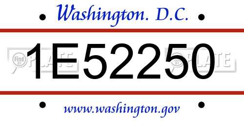 1E52250 District Of Columbia License Plate