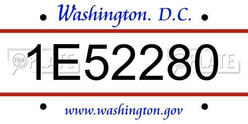 1E52280 District Of Columbia License Plate