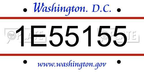 1E55155 District Of Columbia License Plate