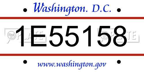 1E55158 District Of Columbia License Plate