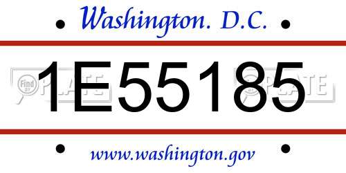1E55185 District Of Columbia License Plate
