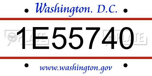 1E55740 District Of Columbia License Plate