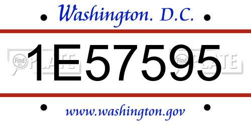 1E57595 District Of Columbia License Plate