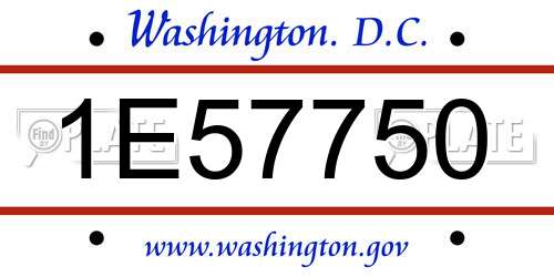 1E57750 District Of Columbia License Plate