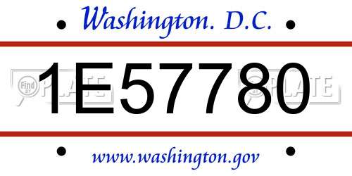 1E57780 District Of Columbia License Plate