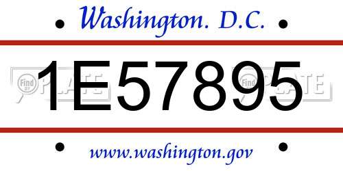 1E57895 District Of Columbia License Plate