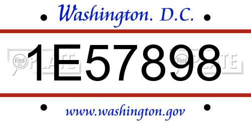 1E57898 District Of Columbia License Plate