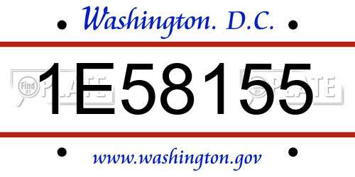 1E58155 District Of Columbia License Plate