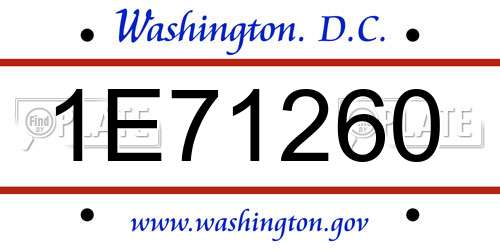 1E71260 District Of Columbia License Plate