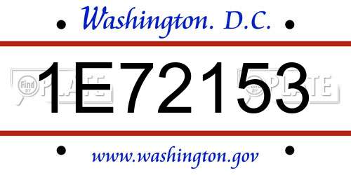1E72153 District Of Columbia License Plate