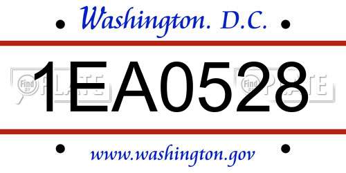 1EA0528 District Of Columbia License Plate