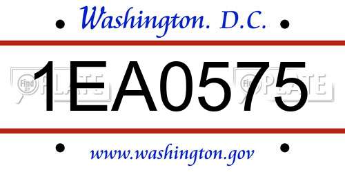 1EA0575 District Of Columbia License Plate