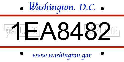1EA8482 District Of Columbia License Plate