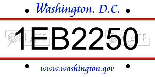 1EB2250 District Of Columbia License Plate