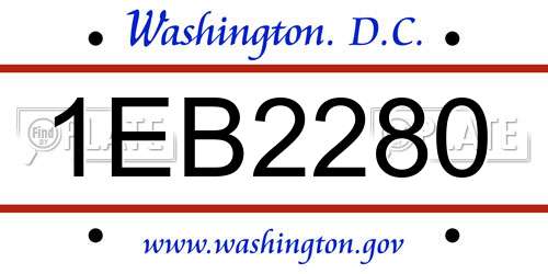 1EB2280 District Of Columbia License Plate