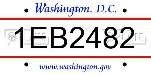 1EB2482 District Of Columbia License Plate