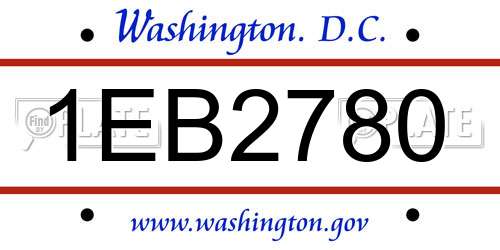 1EB2780 District Of Columbia License Plate