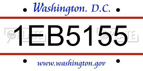 1EB5155 District Of Columbia License Plate