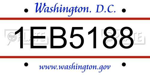 1EB5188 District Of Columbia License Plate