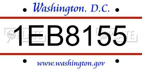 1EB8155 District Of Columbia License Plate
