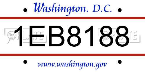 1EB8188 District Of Columbia License Plate