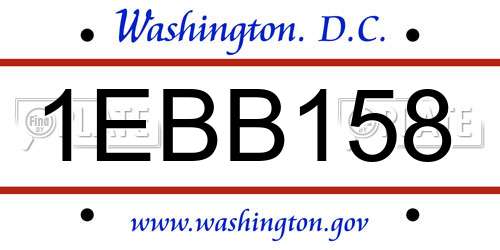 1EBB158 District Of Columbia License Plate