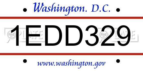 1EDD329 District Of Columbia License Plate