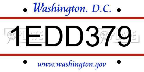 1EDD379 District Of Columbia License Plate