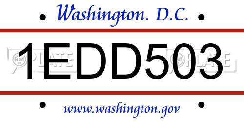 1EDD503 District Of Columbia License Plate