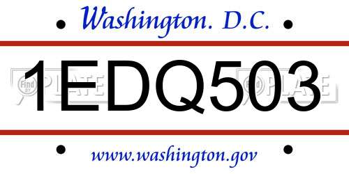 1EDQ503 District Of Columbia License Plate