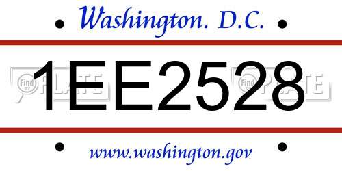1EE2528 District Of Columbia License Plate
