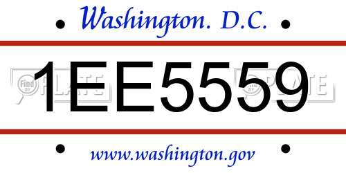 1EE5559 District Of Columbia License Plate