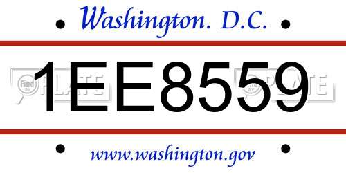 1EE8559 District Of Columbia License Plate