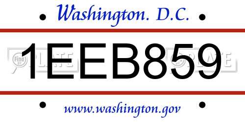 1EEB859 District Of Columbia License Plate