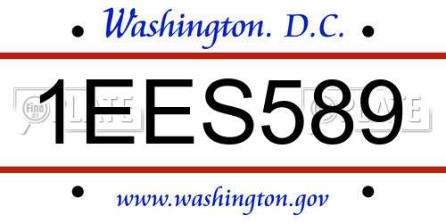1EES589 District Of Columbia License Plate
