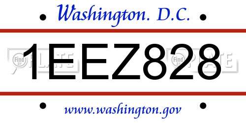 1EEZ828 District Of Columbia License Plate